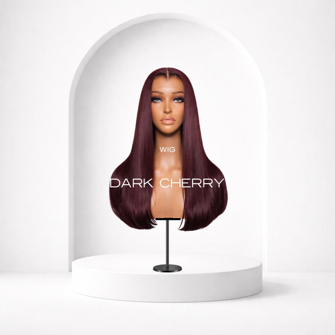 200% Density Wig - BURGUNDY / Single Drawn